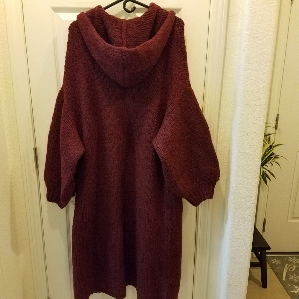 NWT Free People Caffe Hooded Cardigan Chunky Oversized Sweater
